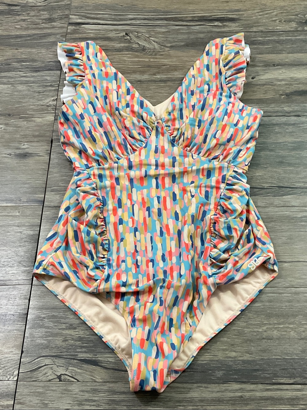 Albion Abstract Print One Piece Swim Swimwear Sz L